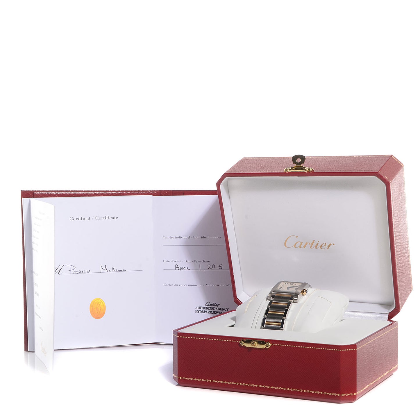 Stainless Steel 18K Yellow Gold 25mm Tank Francaise Quartz Watch