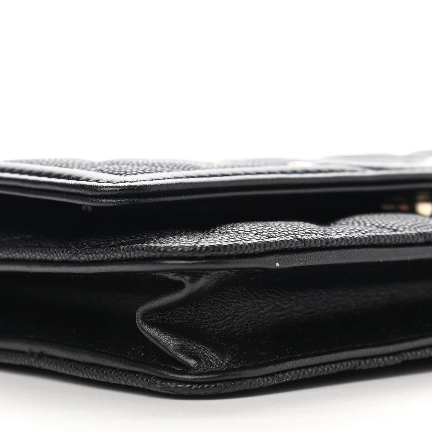 Caviar Quilted CC Filigree Wallet On Chain WOC Black