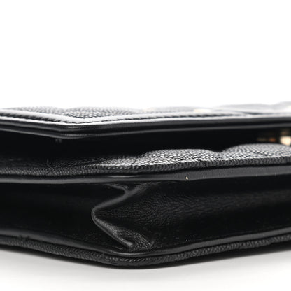 Chanel Caviar Quilted CC Filigree Wallet On Chain WOC Black 10 of 11