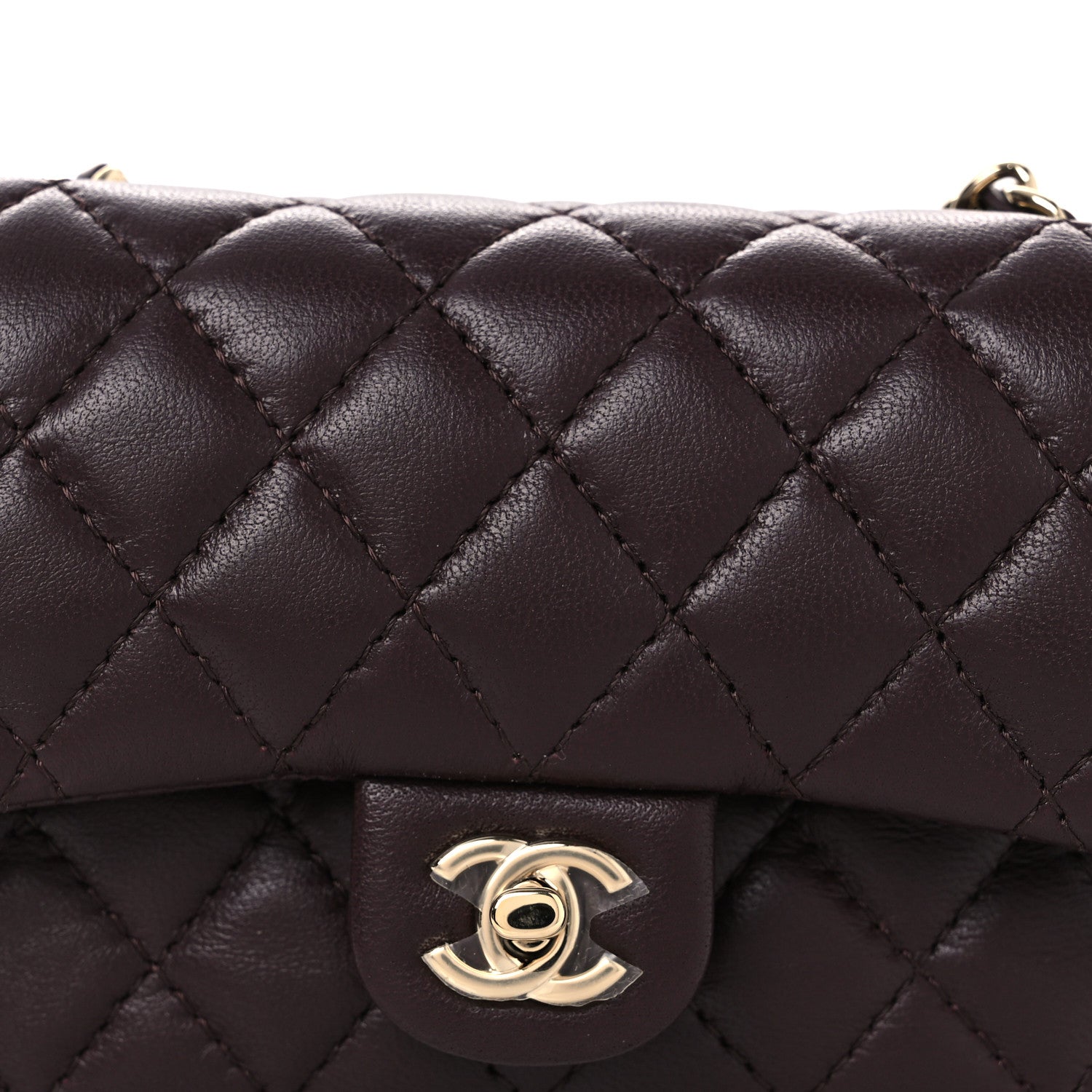 Chanel Lambskin Quilted Mini Flap Bag Charm With Hook Dark Brown 7 of 13