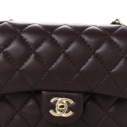 Chanel Lambskin Quilted Mini Flap Bag Charm With Hook Dark Brown 7 of 13