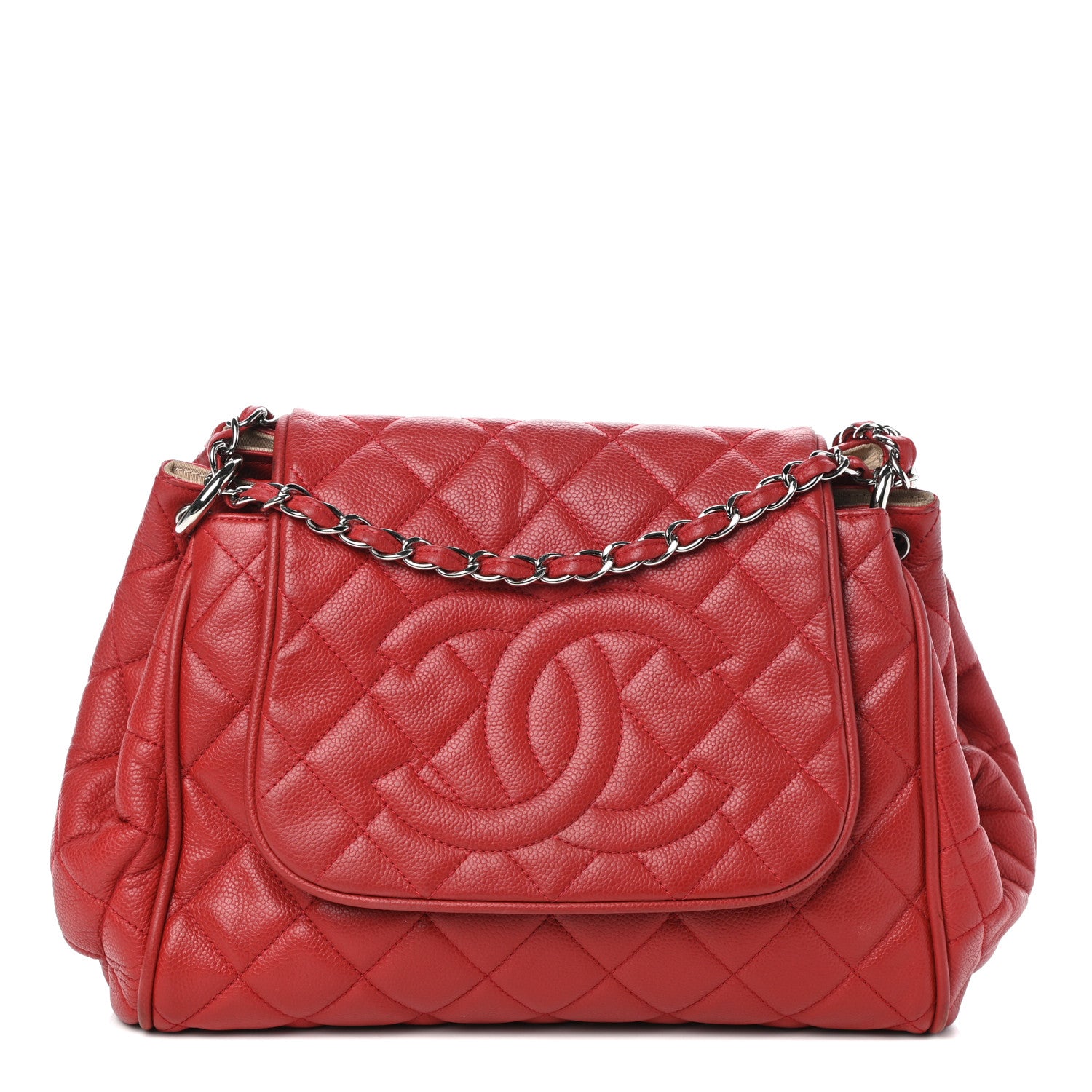 Chanel Caviar Quilted Timeless Accordion Flap Red 1 of 12