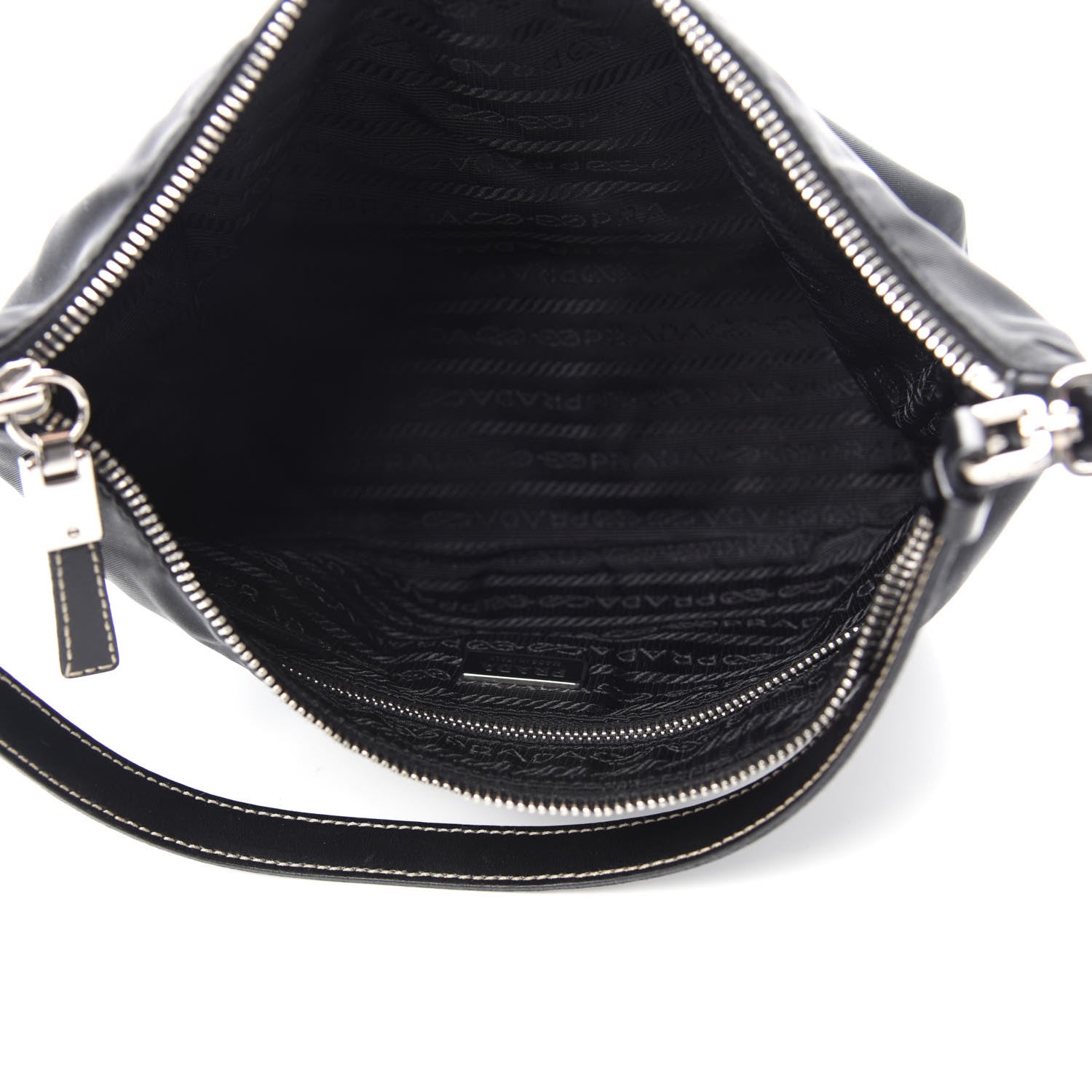 Prada Tessuto Nylon Pochette Bag Black 5 of 9