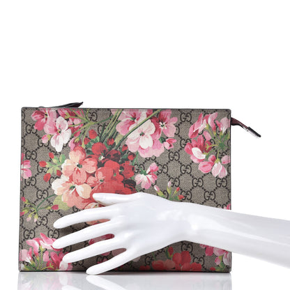 Gucci GG Supreme Monogram Blooms Large Cosmetic Case Beige Multicolor Dry Rose 2 of 10