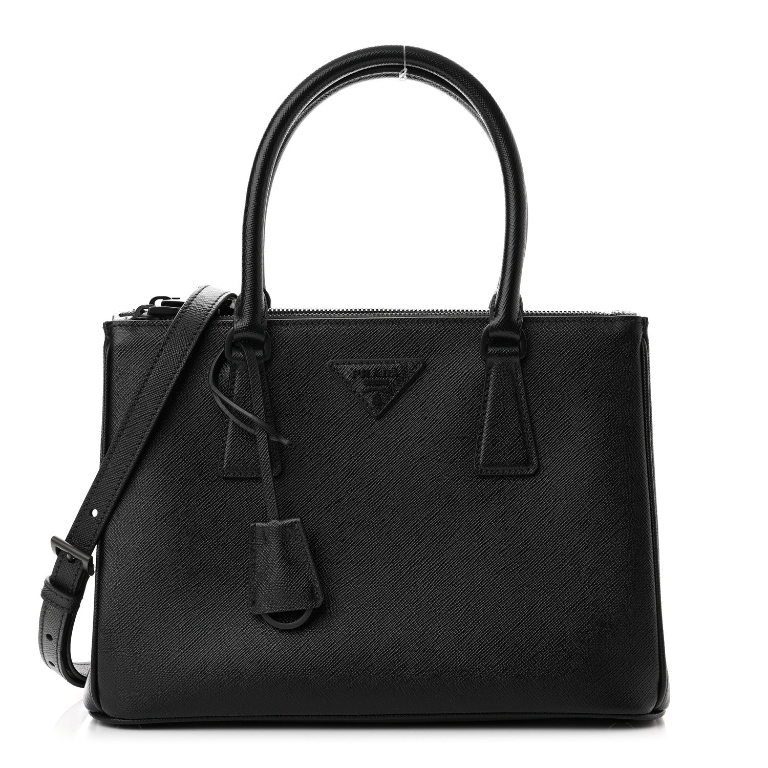 Prada Saffiano Small Galleria Double Zip Tote Black 1 of 11