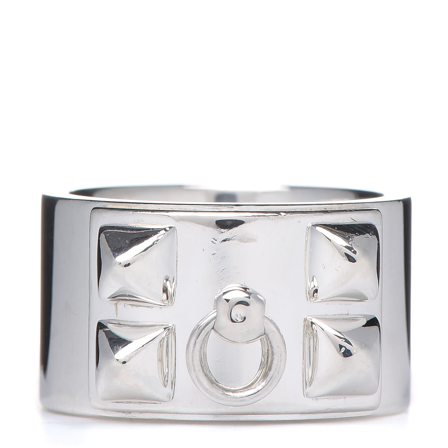 Hermes Sterling Silver Collier De Chien CDC Ring 53 6.25 1 of 4