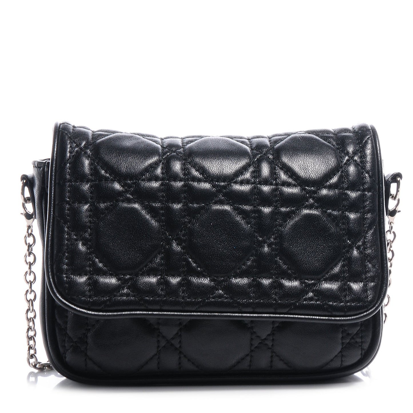 Lambskin Cannage Lady Dior Pochette Black
