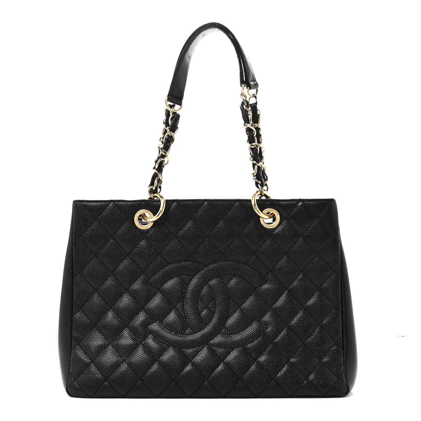 Caviar Quilted Grand Shopping Tote GST Black