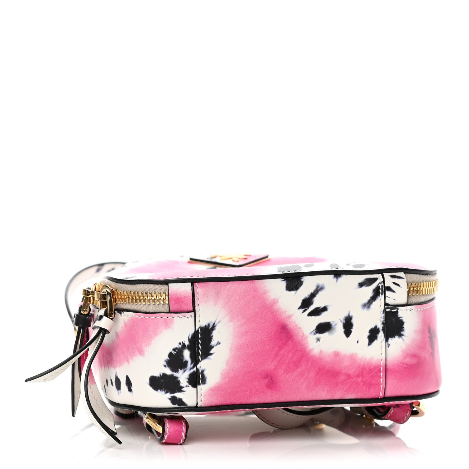 Prada Saffiano Lux Tie Dye Print Mini Odette Backpack White Pink Black 3 of 7