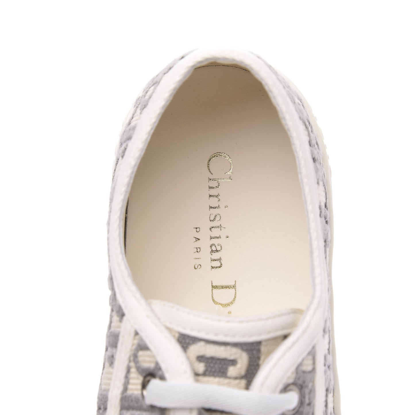Canvas Oblique Walk'N'Dior Low Top Sneakers 37 Grey Stone