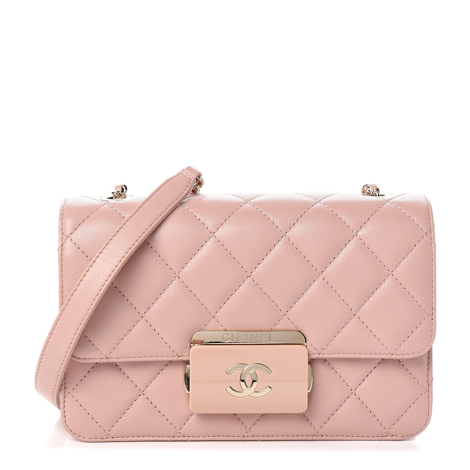 Chanel Sheepskin Quilted Mini Beauty Lock Flap Pink 1 of 10