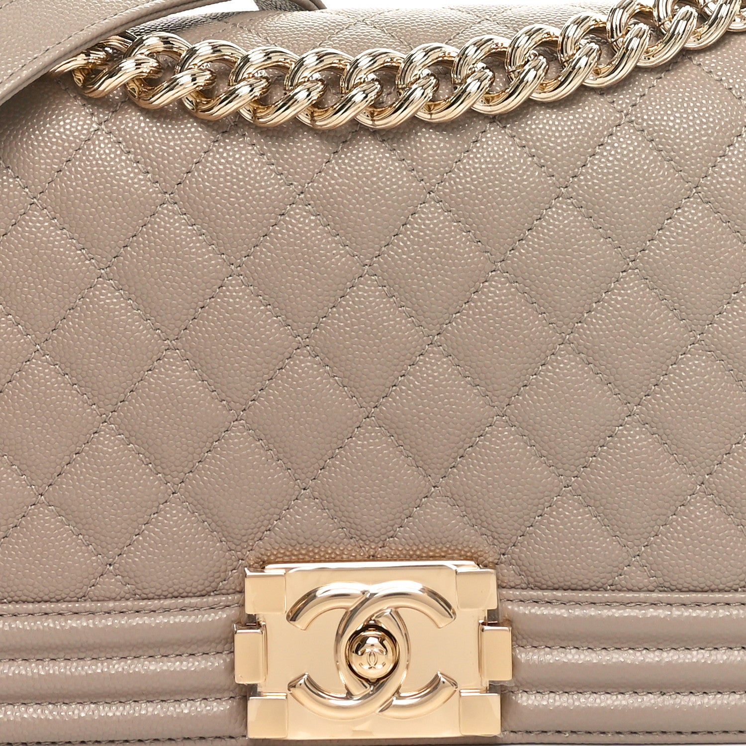Chanel Caviar Quilted Medium Boy Flap Dark Beige 8 of 11