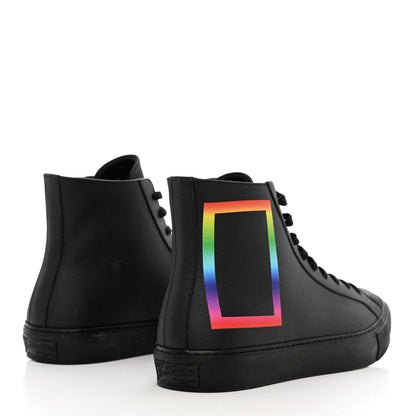 Louis Vuitton Calfskin Mens LV Tattoo Sneaker Boots 7 Black 4 of 9