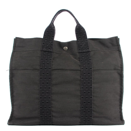 Hermes Canvas Herline MM Tote Grey 1 of 11