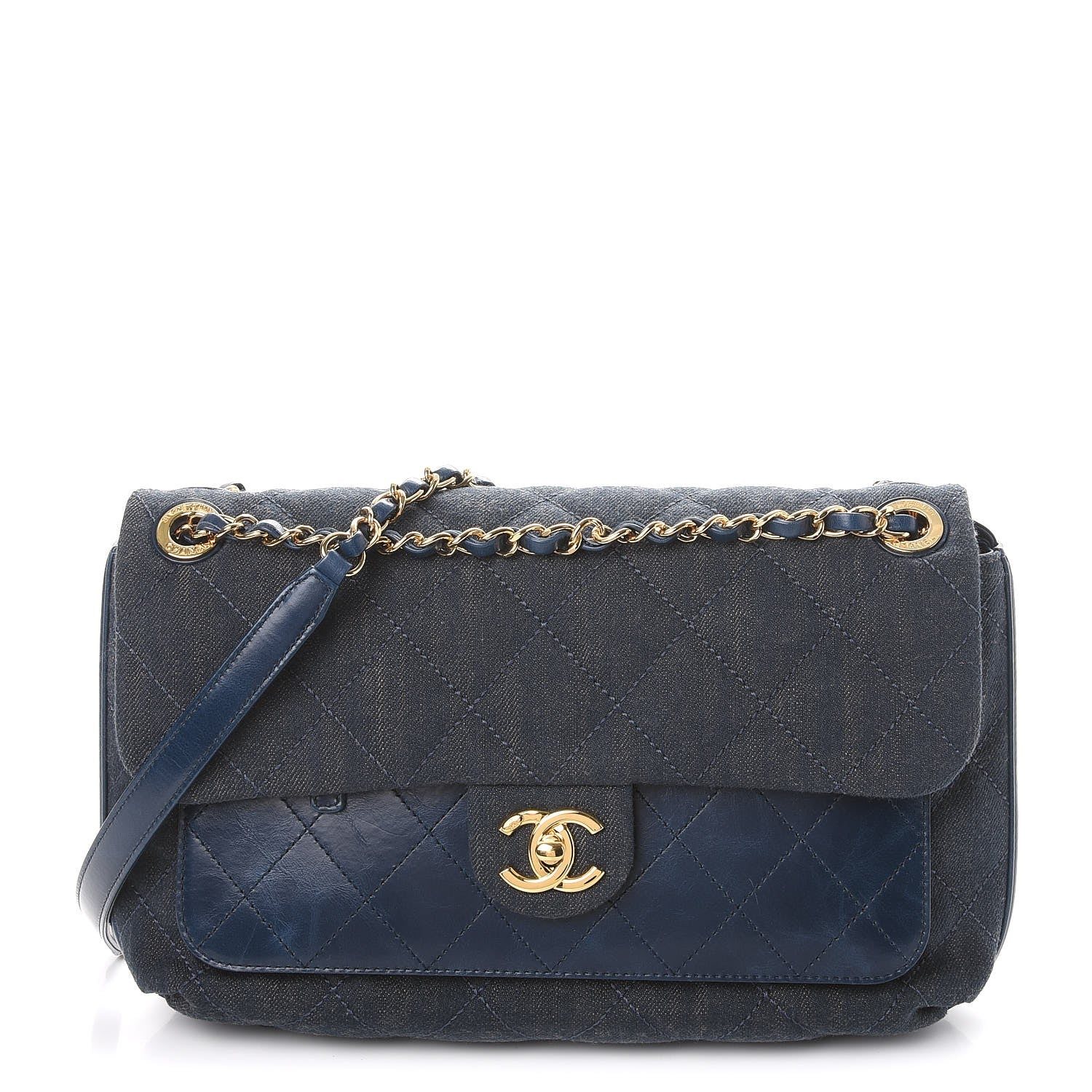 Chanel Denim Calfskin Quilted Small Flap Blue 1 of 9