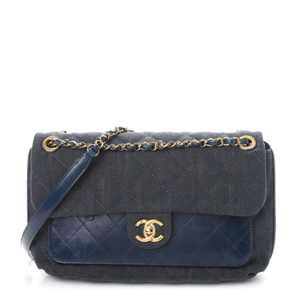 Chanel Denim Calfskin Quilted Small Flap Blue 1 of 9
