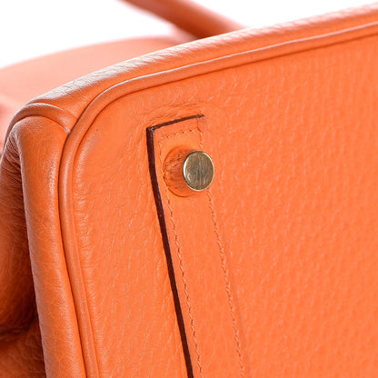 Hermes Taurillon Clemence Birkin 30 Orange 31 of 39