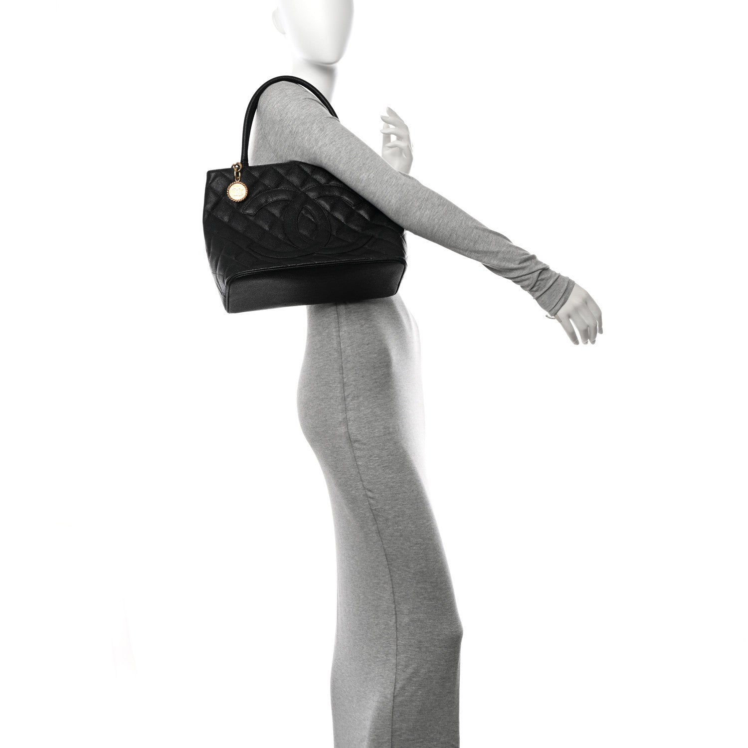 Chanel Caviar Quilted Medallion Tote Black 2 of 20