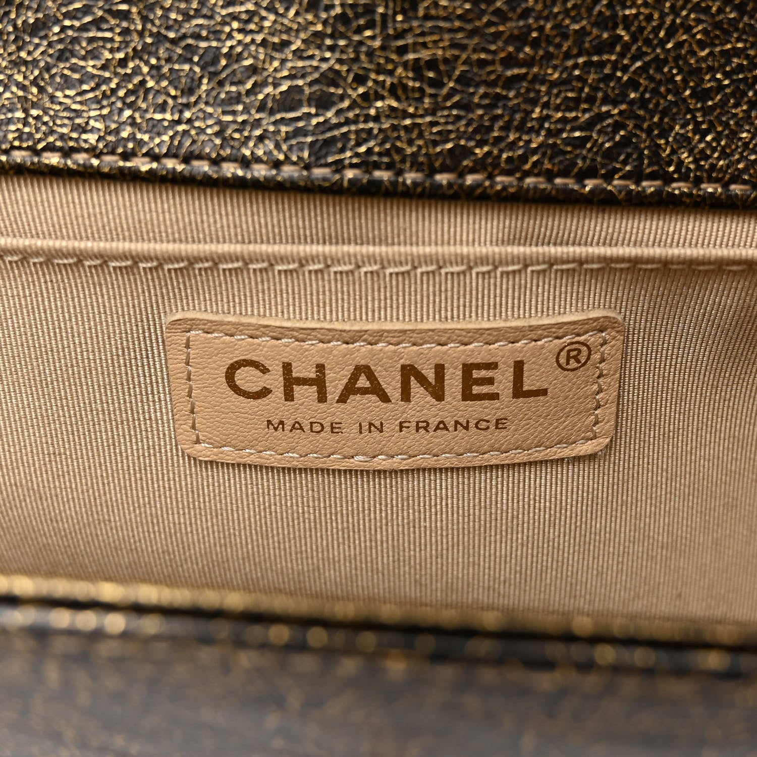 Chanel Cracked Metallic Calfskin Quilted Medium Boy Flap Gold 6 of 11