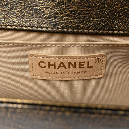 Chanel Cracked Metallic Calfskin Quilted Medium Boy Flap Gold 6 of 11