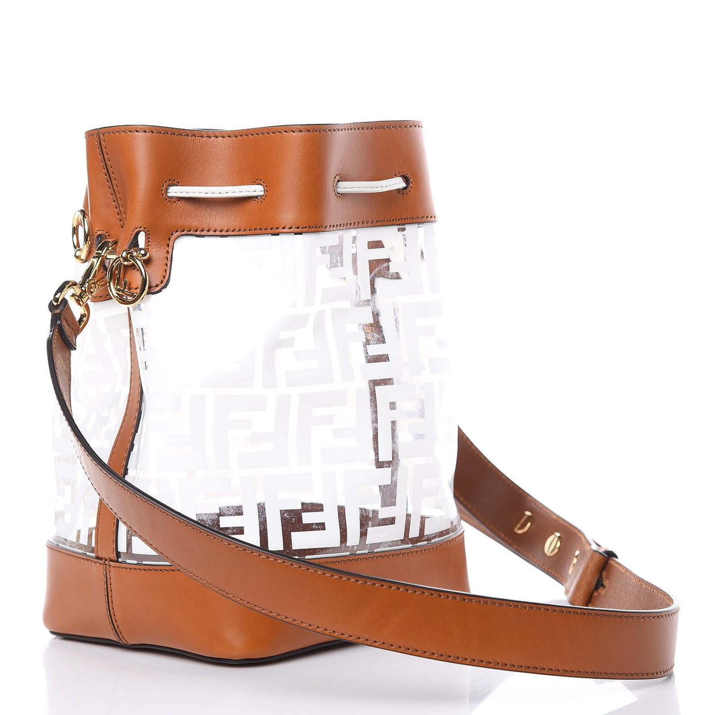 TPU FF Vitello Aura F is Fendi Grande Mon Tresor Bucket Bag White Cuoio