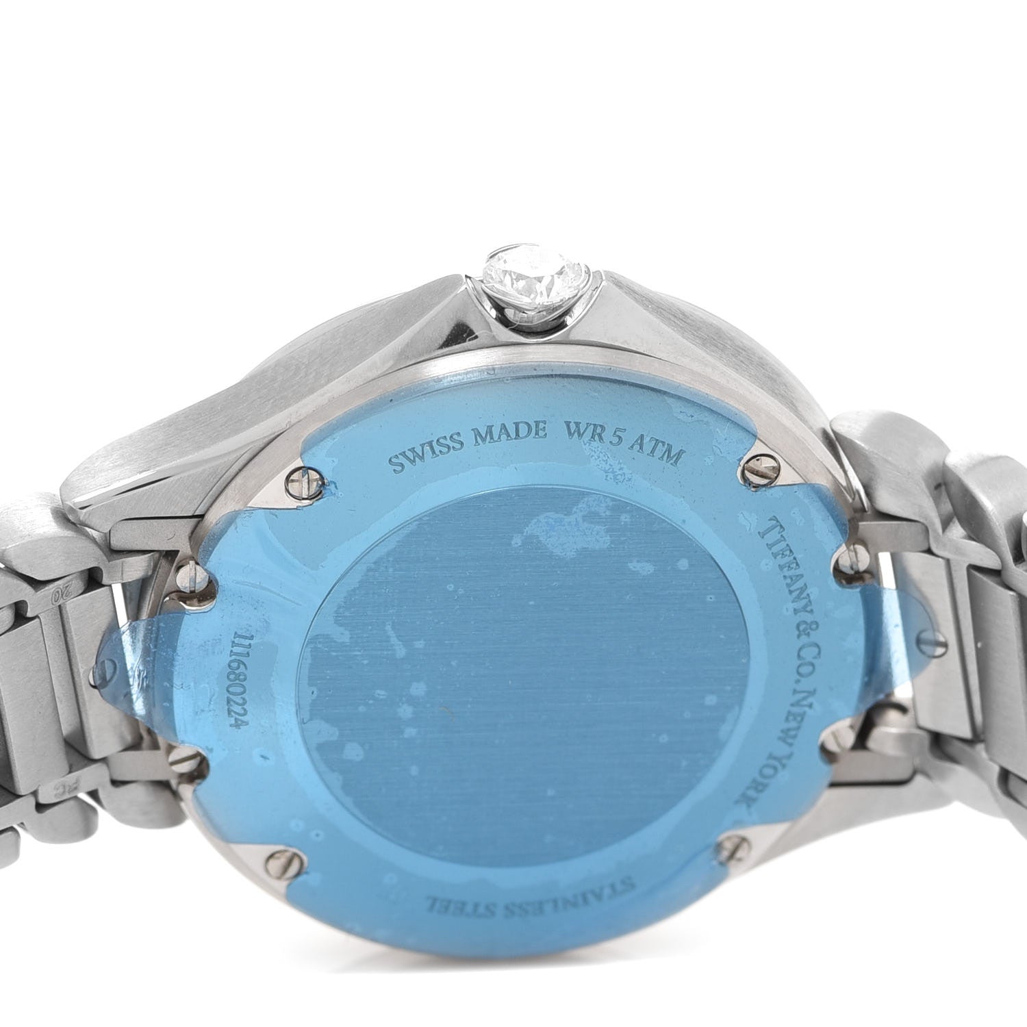 Tiffany Stainless Steel Diamond 28mm Metro 2-Hand Quartz Watch Ice Blue 4 of 5