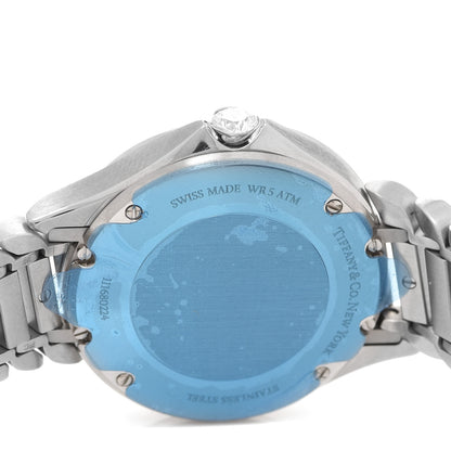 Tiffany Stainless Steel Diamond 28mm Metro 2-Hand Quartz Watch Ice Blue 4 of 5