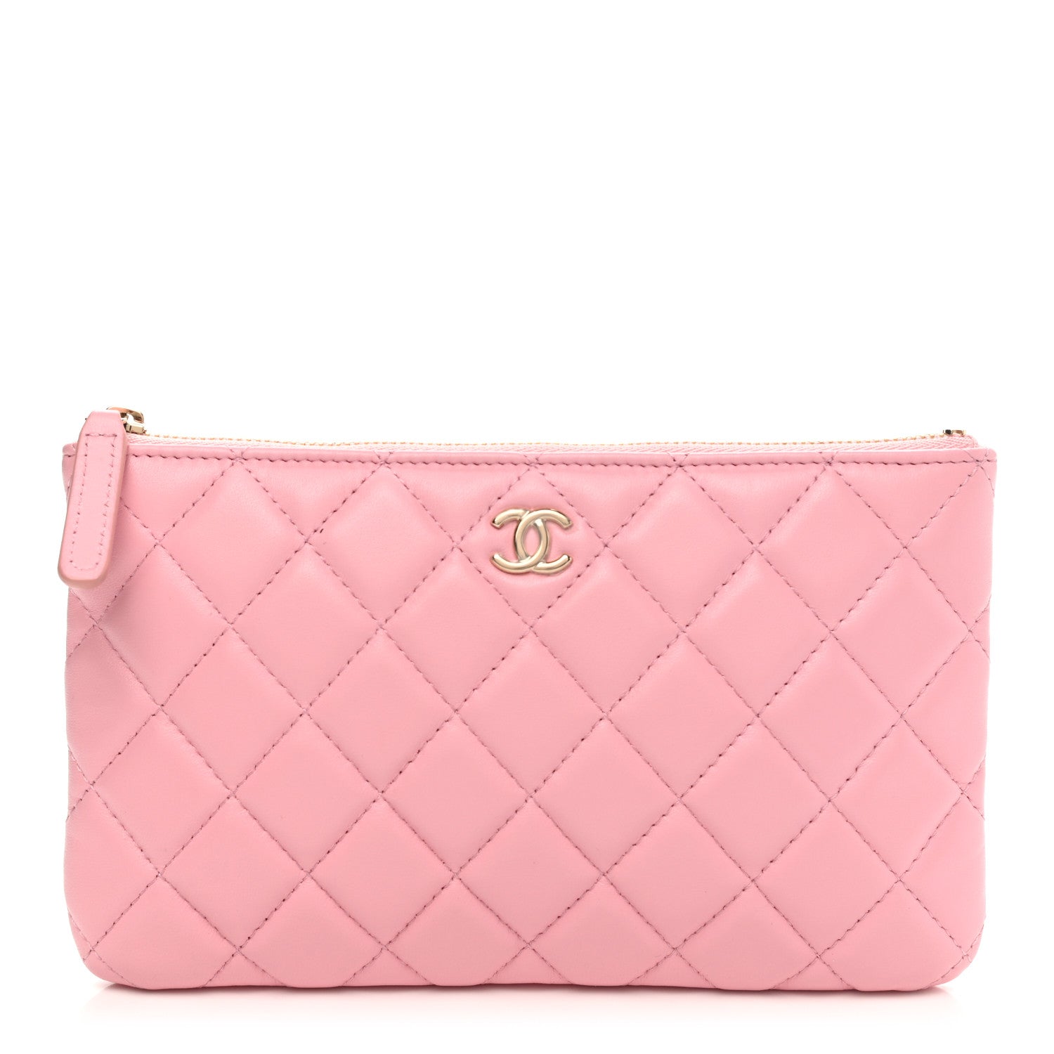 Chanel Lambskin Quilted Cosmetic Case Pink 1 of 8
