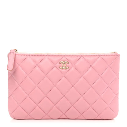 Chanel Lambskin Quilted Cosmetic Case Pink 1 of 8