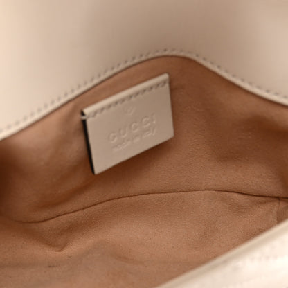 Gucci Calfskin Matelasse Super Mini GG Marmont Shoulder Bag White 5 of 10