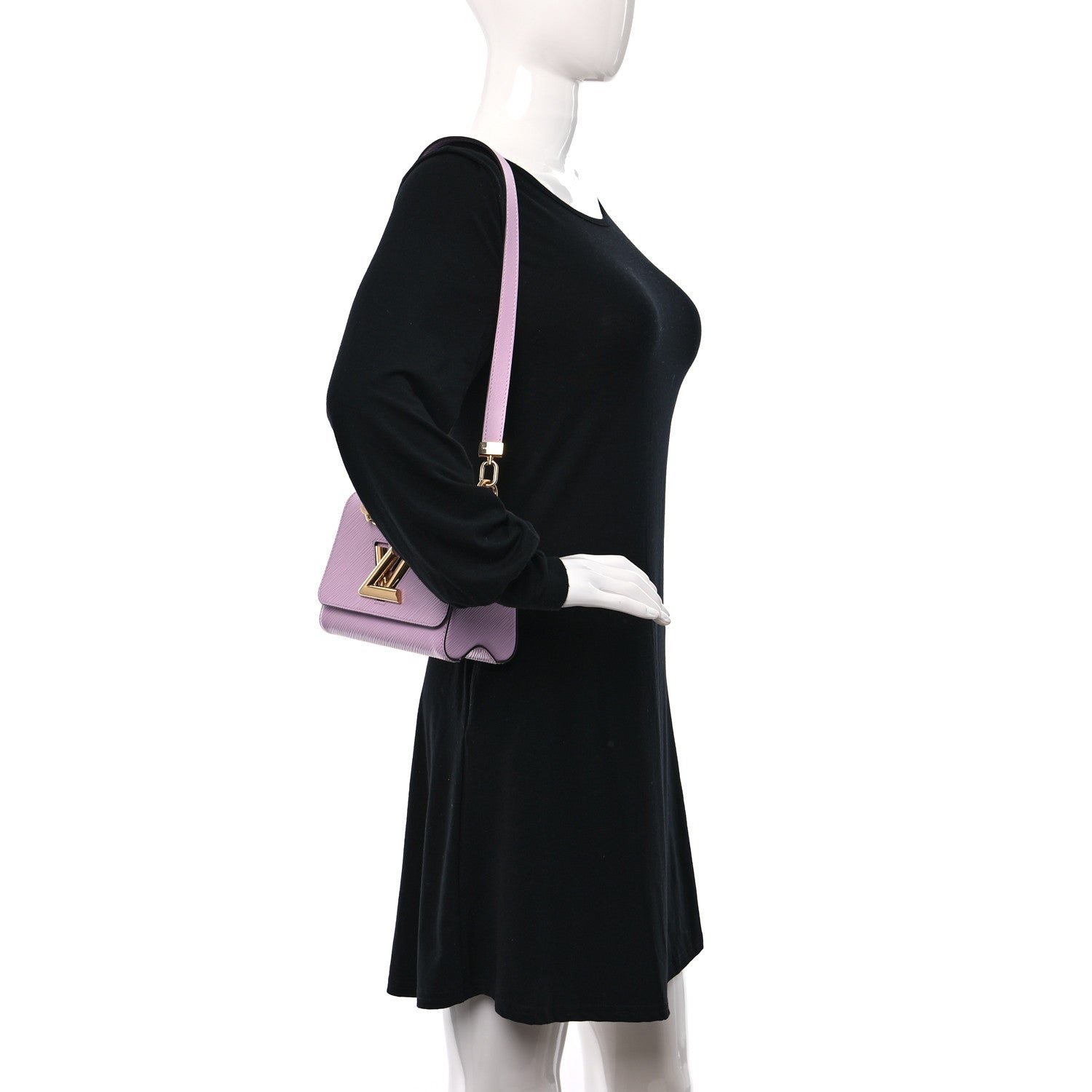 Louis Vuitton Epi Twist Monogram Flower Chain Shoulder Bag MM Wisteria Pink Purple 2 of 9