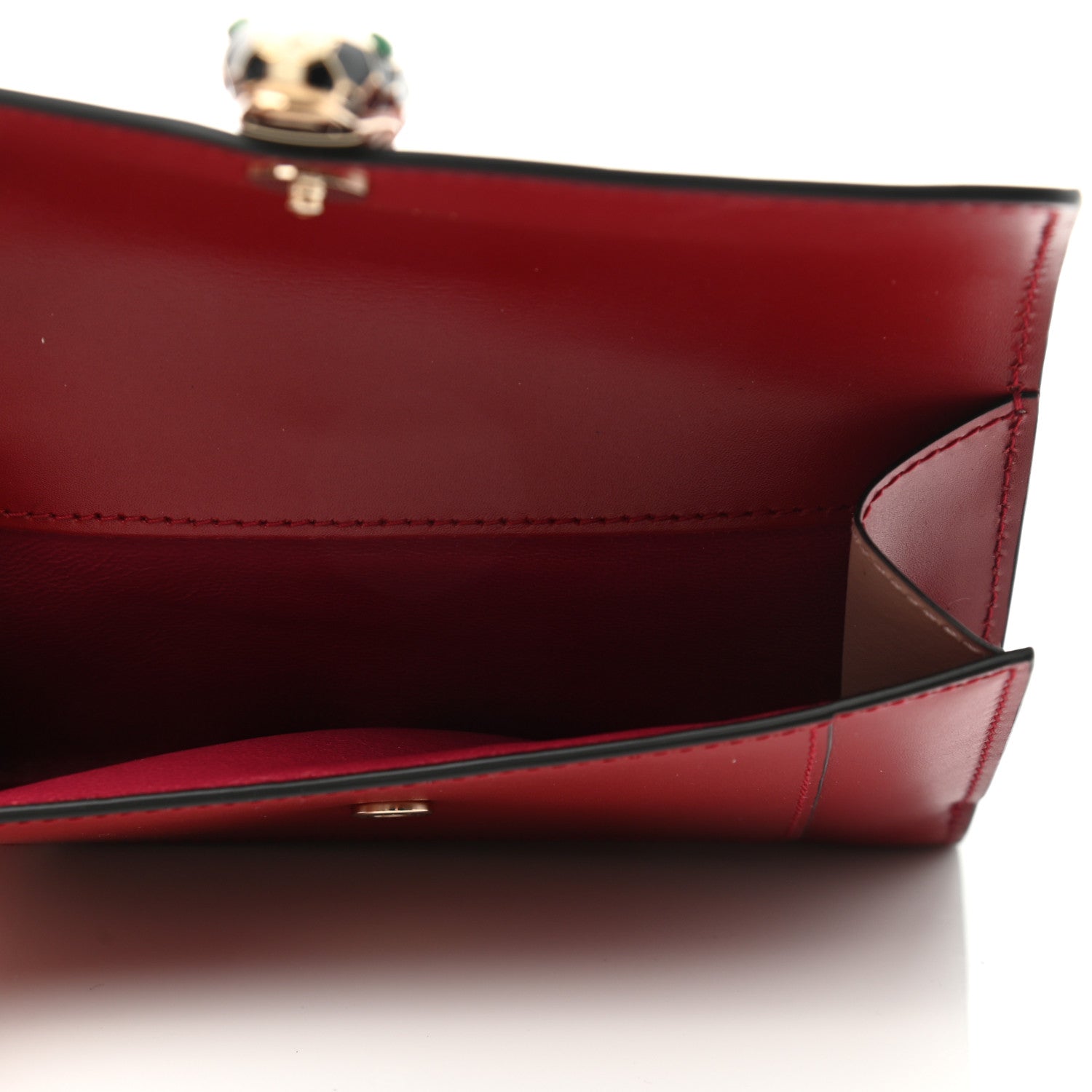 Bulgari Calfskin Serpenti Forever Bi-Fold Wallet Red 5 of 7