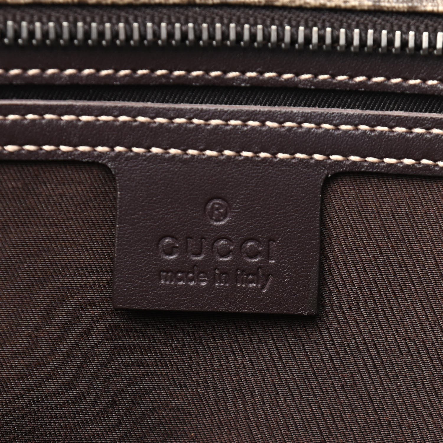 Gucci GG Supreme Monogram Medium Zippered Shopping Tote Dark Brown 5 of 9