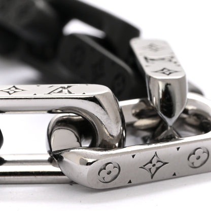 Louis Vuitton Metal Monogram Chain Bracelet Silver Black 5 of 6