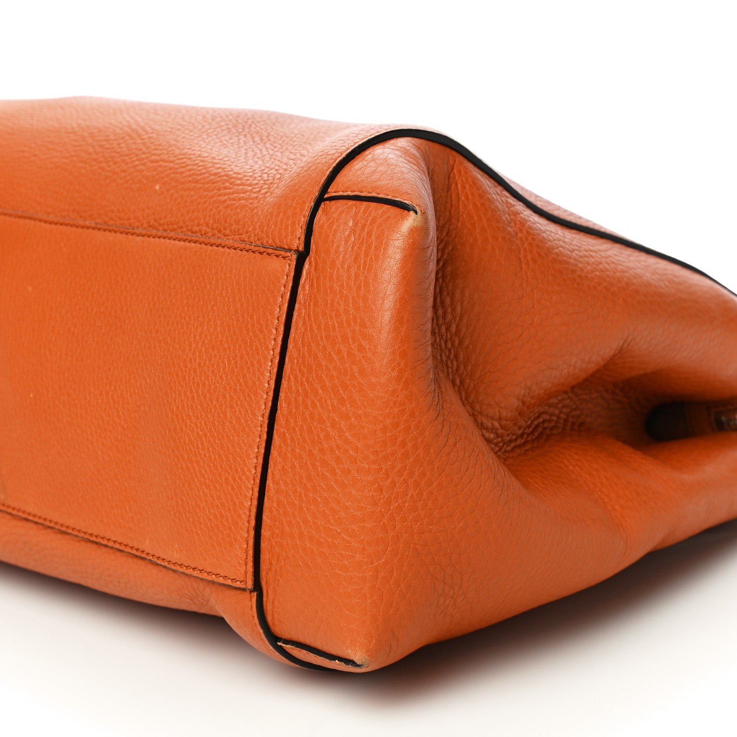 Gucci Pebbled Calfskin Large Lady Tassel Top Handle Bag Orange 11 of 17