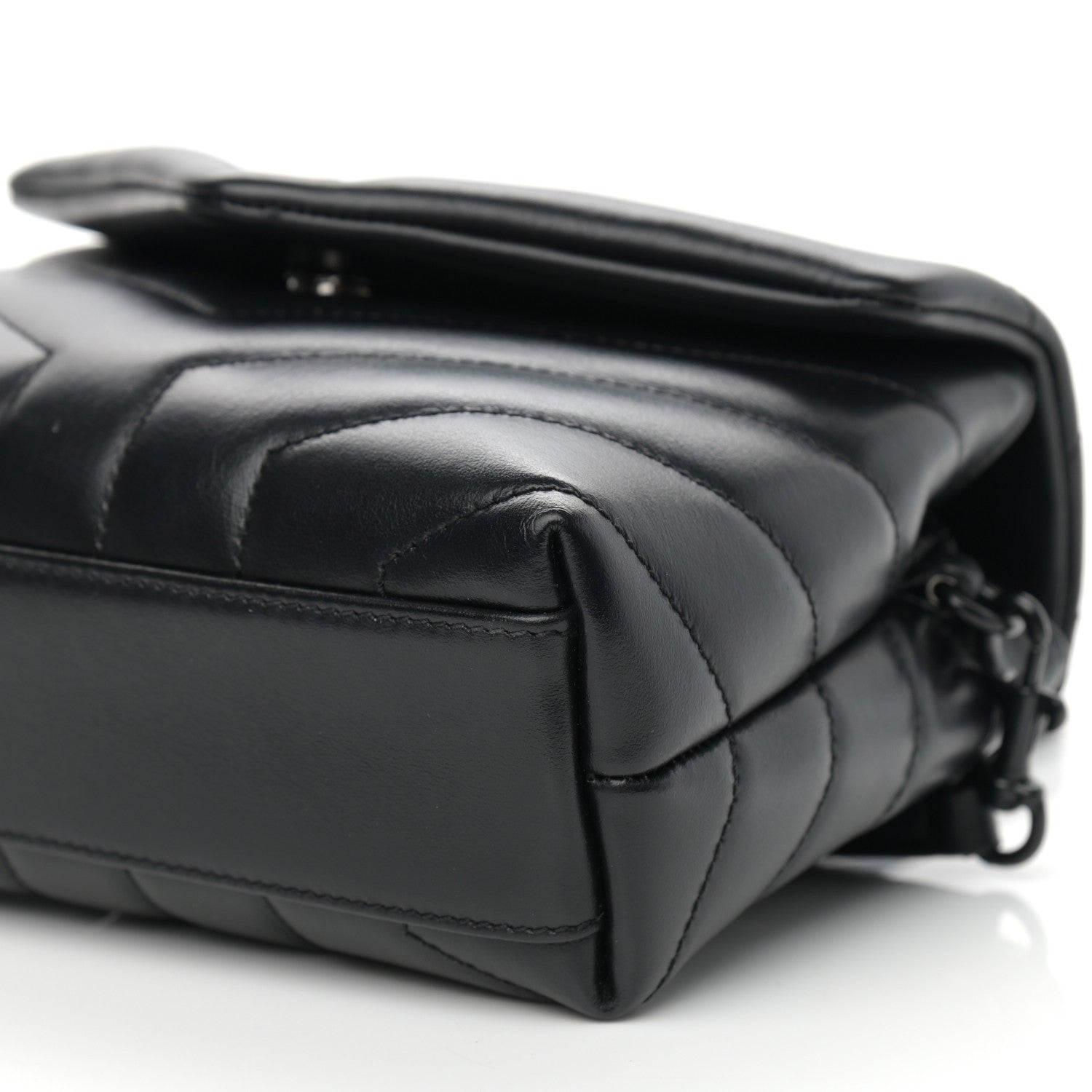 Saint Laurent Calfskin Y Quilted Monogram Toy Loulou Crossbody Bag Black 11 of 12