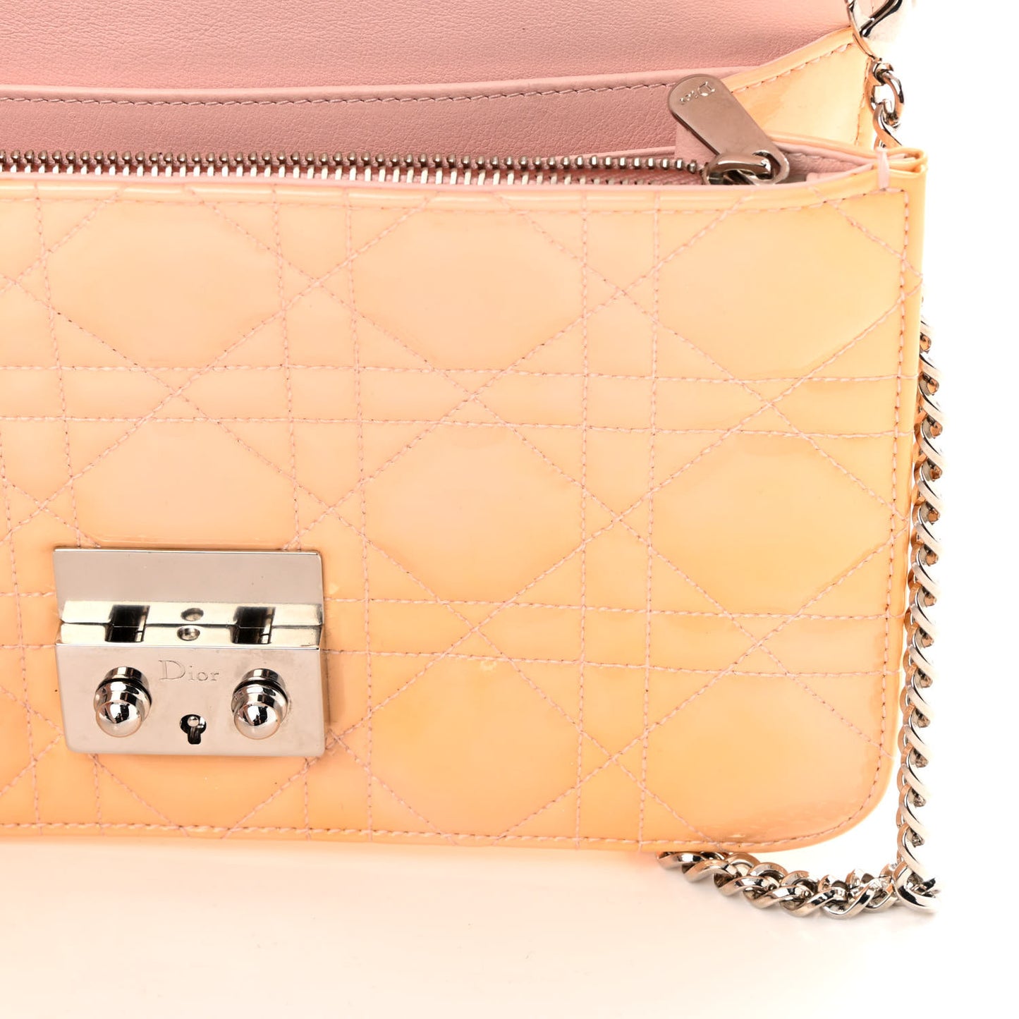 Patent Cannage Miss Dior Promenade Pouch Pink