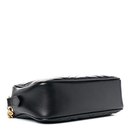 Gucci Calfskin Matelasse Small GG Marmont Chain Shoulder Bag Black 4 of 16