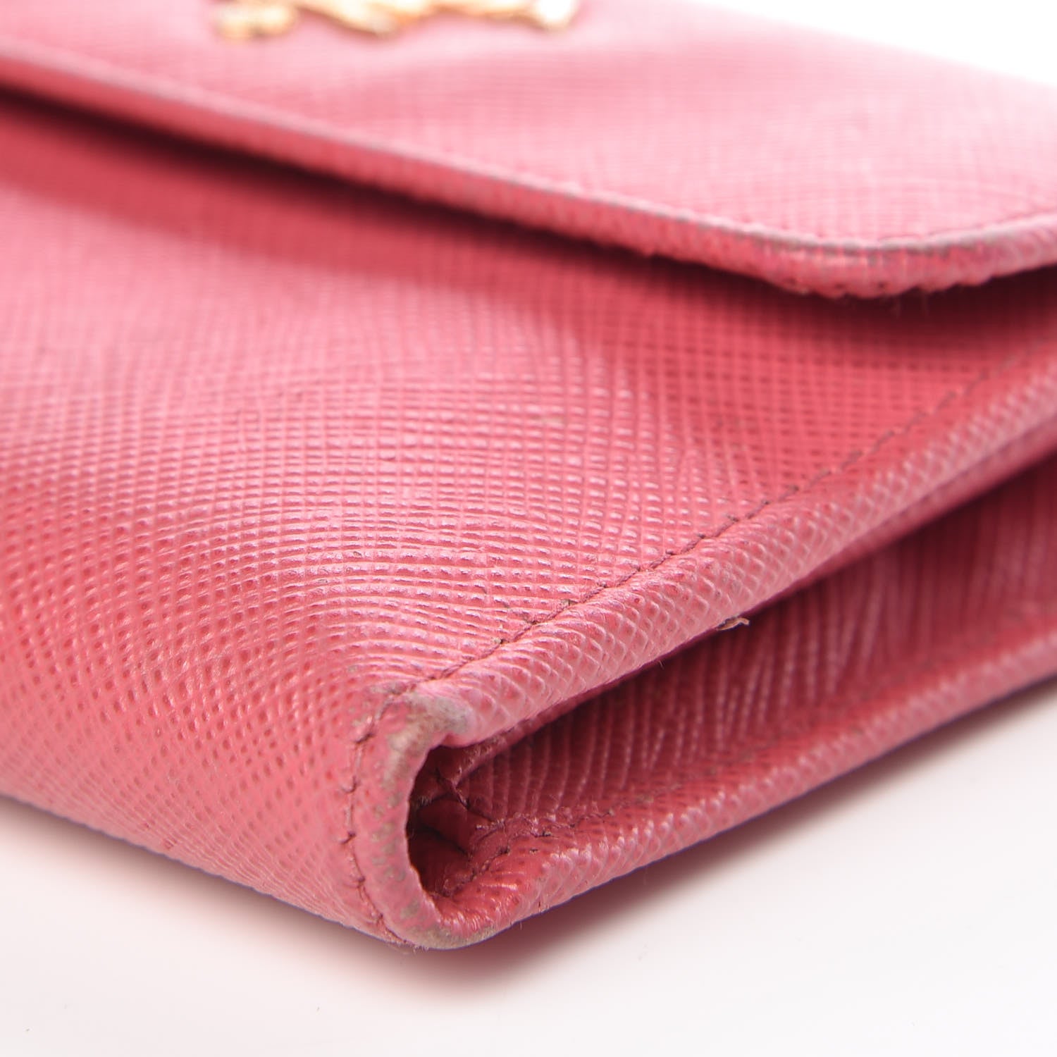 Prada Saffiano Metal Flap Wallet Peonia 8 of 15