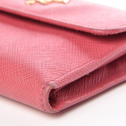 Prada Saffiano Metal Flap Wallet Peonia 8 of 15