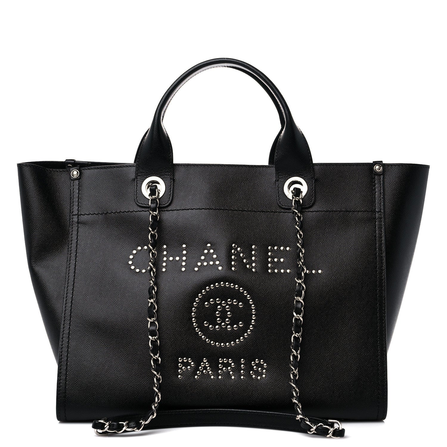 Chanel Caviar Small Studded Deauville Tote Black 1 of 9