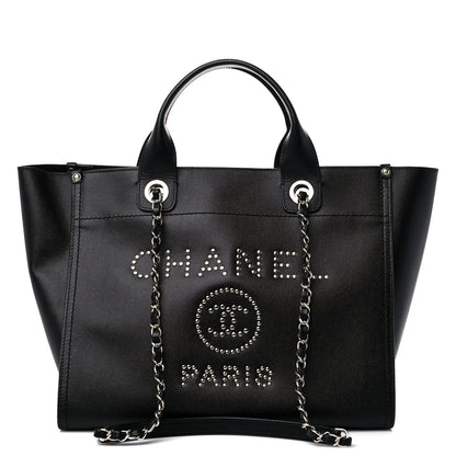 Chanel Caviar Small Studded Deauville Tote Black 1 of 9