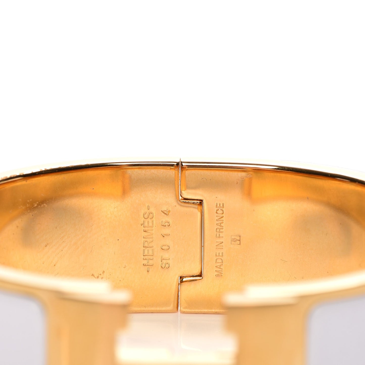 Enamel Wide Clic Clac H Bracelet PM White