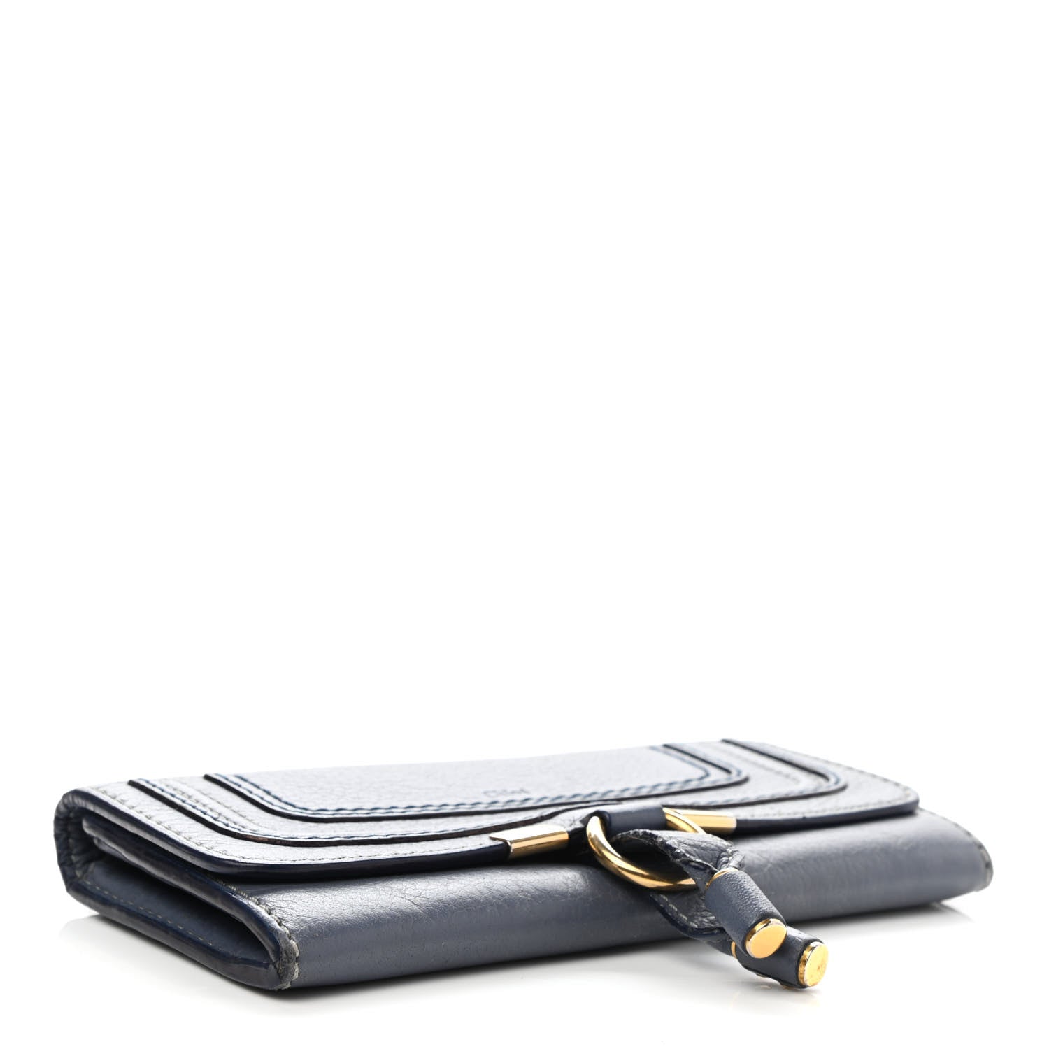 Chloe Calfskin Marcie Continental Flap Wallet Street Blue 4 of 13