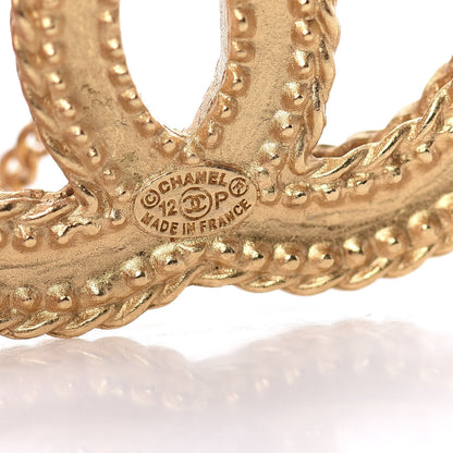 Chanel CC Drop Earrings Matte Gold 4 of 4