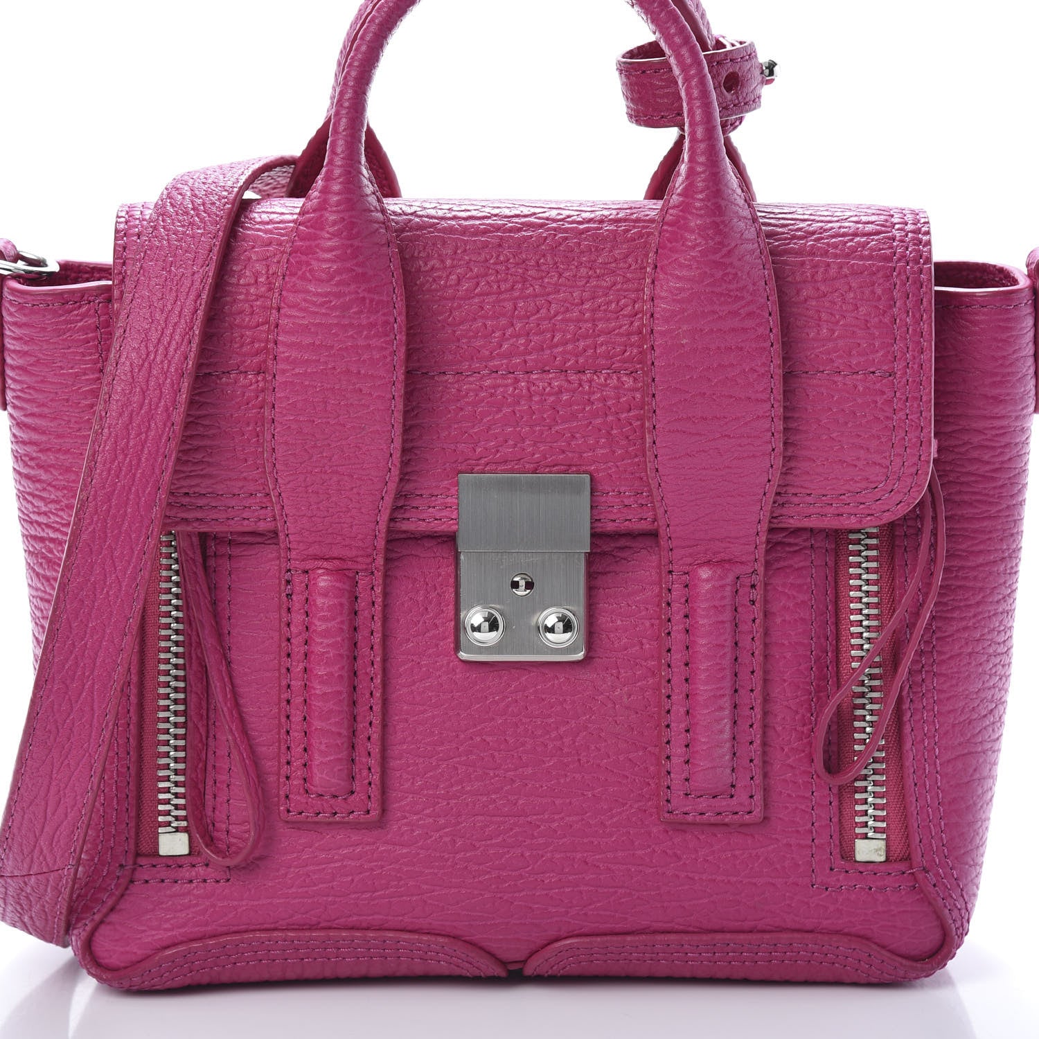 3.1 Phillip Lim 3.1 Textured Calfskin Mini Pashli Satchel Bright Fuchsia 8 of 10