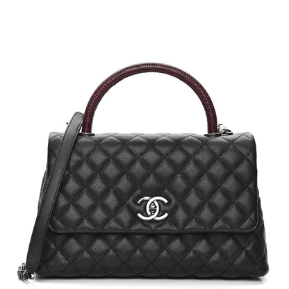 Chanel Caviar Lizard Quilted Small Coco Handle Flap Black 1 of 8