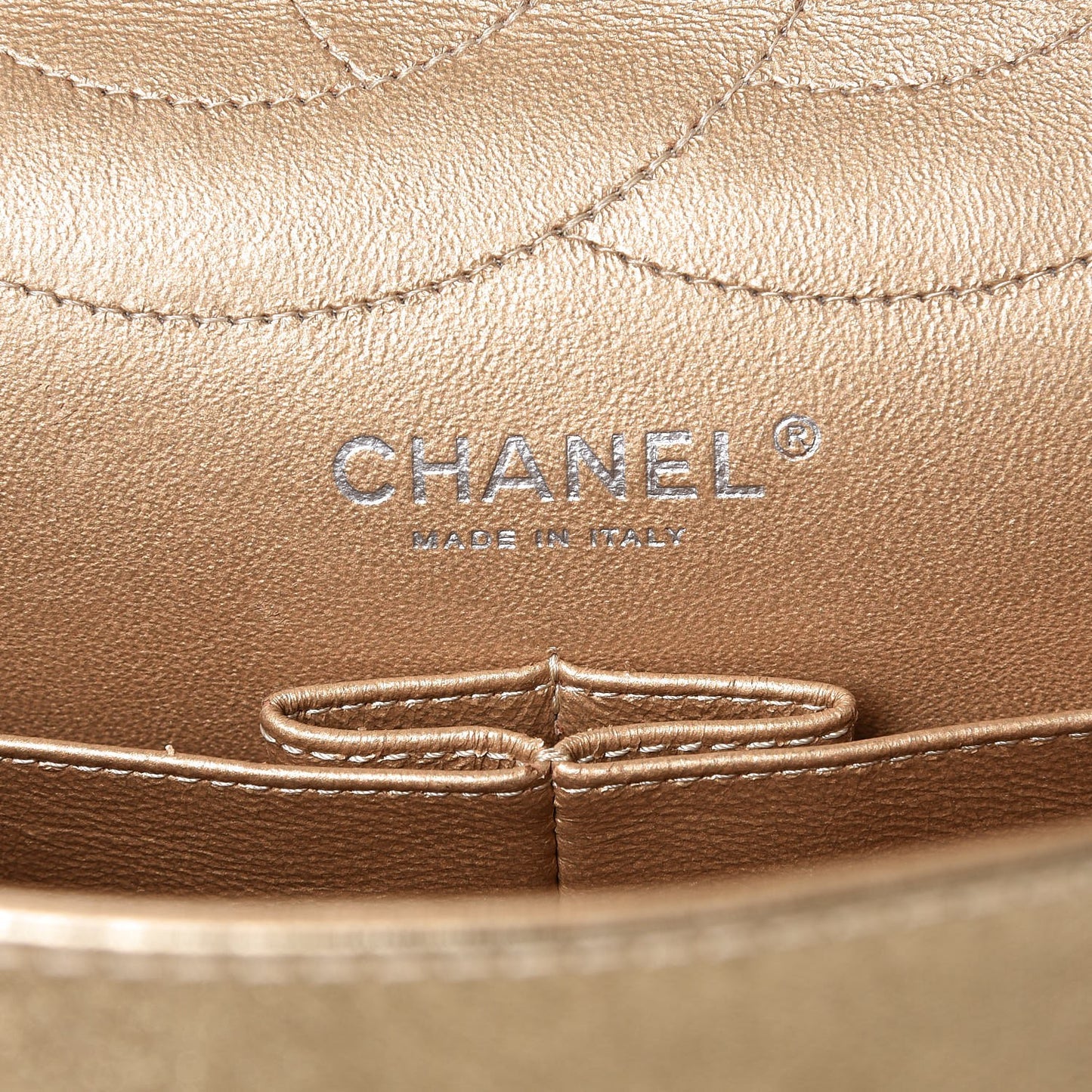 Metallic Lambskin Quilted 2.55 Reissue 227 Flap Gold