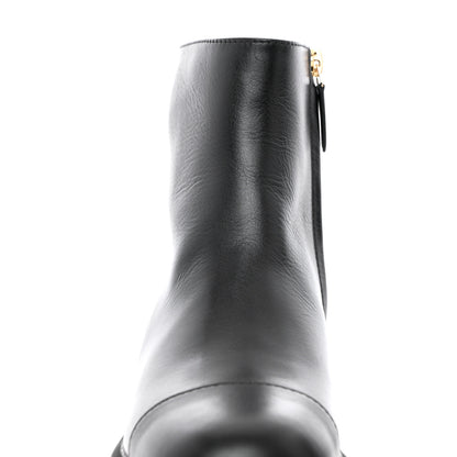 Chanel Calfskin Logo Boots 35 Black 11 of 13