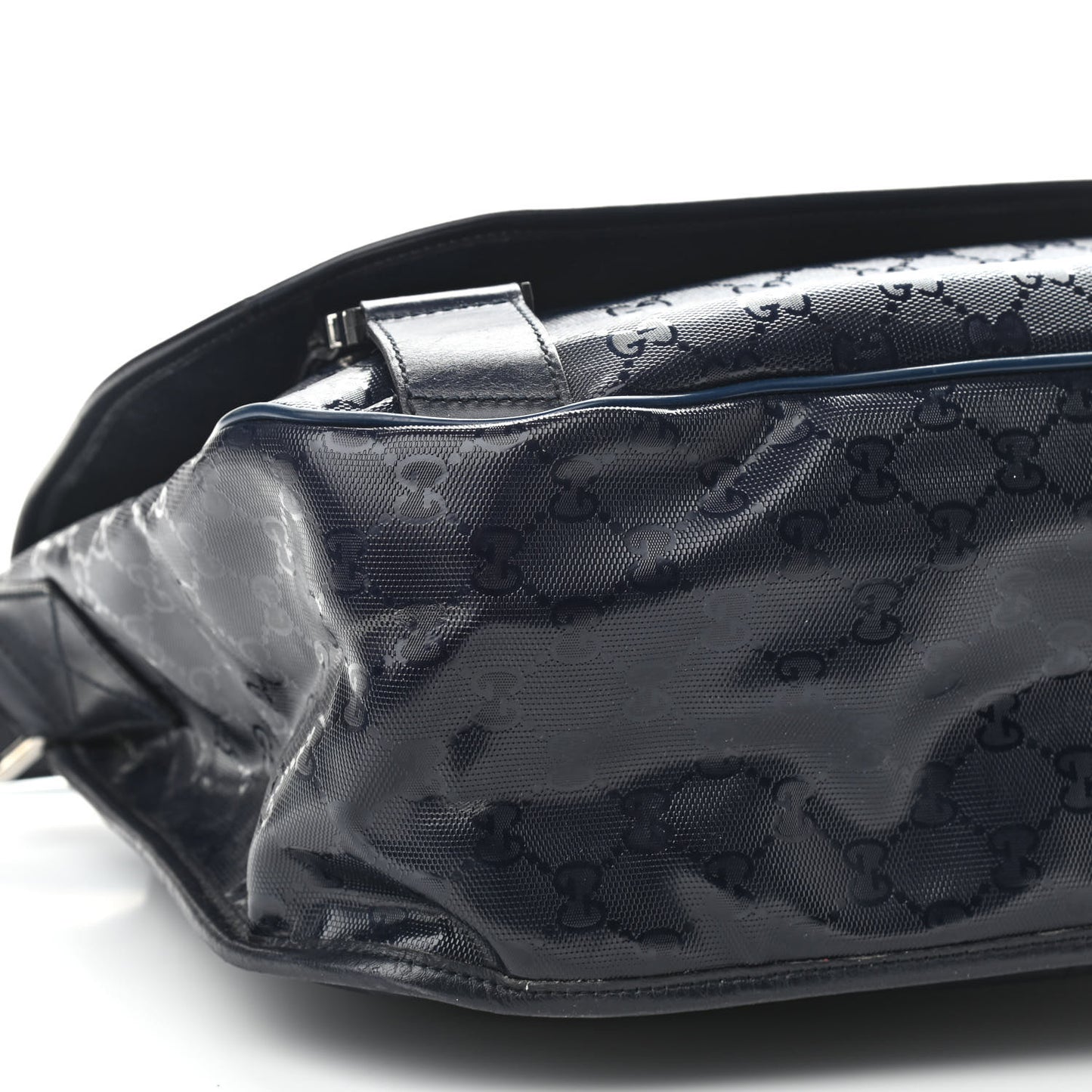Imprime Monogram Large Double Buckle Flap Messenger Bag Black